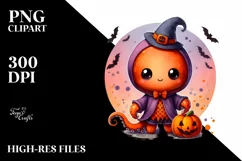 Charming Baby Octopus in Halloween Attire, Vintage Image Product Image 1