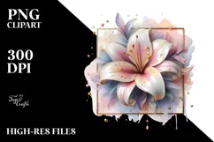 Glossy Lily with Golden Details PNG Product Image 2