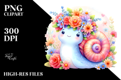Pastel Snail Flower Crown | Clipart Product Image 2