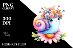 Pastel Snail Flower Crown | Clipart Product Image 2