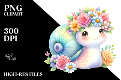 Pastel Snail Flower Crown | Clipart Product Image 2