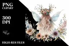 Washed Watercolor Gothic Fairy PNG Product Image 1