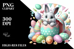 Watercolor Colorful Easter Clipart |T-shirt, Mug, Tumbler Product Image 1