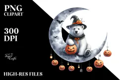 Halloween Polar Bear Sitting PNG Product Image 2