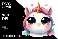 Quirky Baby Face Unicorn, Transparent PNG Product Image 2
