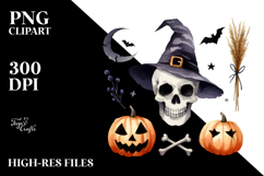 Spooky Halloween Skull Clipart, High-Quality Image Product Image 2