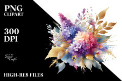 Vibrant Watercolor Abstract Bouquet | Sublimation | Clipart Product Image 2