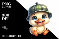 Funny Baby Duck Sitting with Hat | Sublimation | Clipart Product Image 3