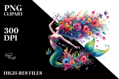 Baby Unicorn with Floral Wreath PNG Product Image 2