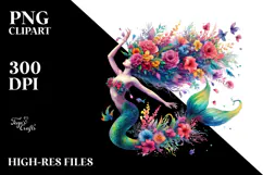 Baby Unicorn with Floral Wreath PNG Product Image 2