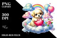 Puppy in Digital Painting PNG Product Image 2