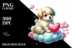 Puppy in Digital Painting PNG Product Image 2