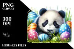 Digital Watercolor Baby Panda PNG Product Image 2