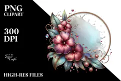 Glossy Impatiens with Metalic Insertions PNG Product Image 2