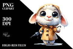 Lamb Raincoat Watercolor Sticker Product Image 2