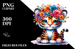 Vibrant Tiger Flower Crown | Clipart Product Image 2