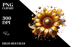 Abstract Glossy Sunflower PNG Product Image 2