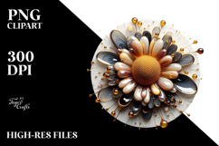 Abstract Glossy Sunflower PNG Product Image 2