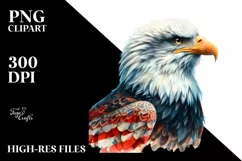 Detailed Watercolor Patriotic Bald Eagle Product Image 3