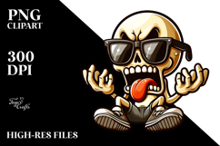 Aggressive Suggar Skull with Oversized Sunglasses PNG Product Image 2