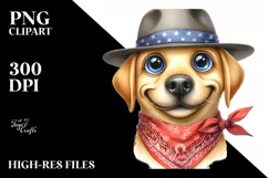Expressive Labrador Goofy Smile Watercolor Clipart Product Image 3