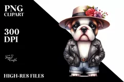 Watercolor Bulldog Hat Standing Up Human Like Lateral Product Image 1