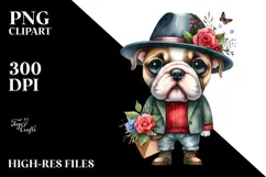 Watercolor Bulldog Hat Standing Up Human Like Lateral Product Image 2