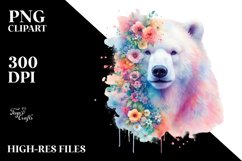 Pastel Polar Bear Vibrant Splashes | Clipart Product Image 3