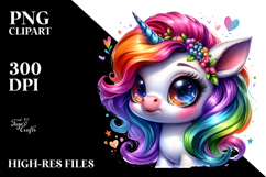 Cute Unicorn Sitting PNG Product Image 2