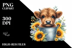 Cute Baby Highland Cow PNG Product Image 3