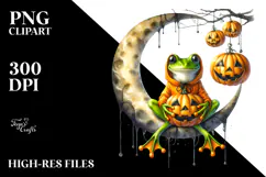 Frog Dressed for Halloween, Transparent PNG Product Image 2