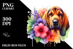 Vibrant Bloodhound Centered | Sublimation | Clipart Product Image 3