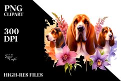 Vibrant Bloodhound Centered | Sublimation | Clipart Product Image 3