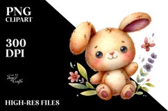 Vibrant Old Plush Bunny Sewed with Visible Sews Product Image 3