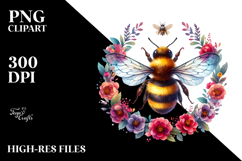 Vibrant Bee | Floral Wreathon Clipart Product Image 2