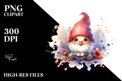 Cute Watercolor Gnome Sitting | Sublimation Clipart Product Image 2
