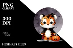 Cute Baby Tiger Halloween PNG Product Image 2