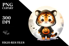 Playful Baby Tiger in Halloween Costume, High-Quality Image Product Image 2