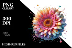 Gerbera Golden Watercolor Splash PNG Product Image 2