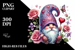 Detailed Valentines Gnome with Pastel Colors PNG Product Image 2