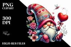 Detailed Valentines Gnome with Pastel Colors PNG Product Image 2
