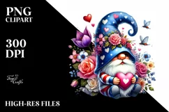 Detailed Valentines Gnome with Pink Colors PNG Product Image 2