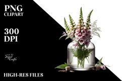 Glossy Jar with Foxglove | Sublimation | Clipart Product Image 3
