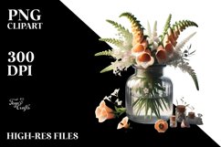 Vibrant Glossy Jar with Foxglove | Clipart Product Image 3
