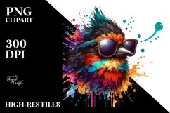 Colorful Artistic Bird with Paint Splashes | Vibrant Design Product Image 1