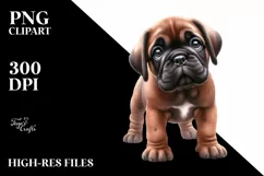 Watercolor Baby Bullmastiff Standing Up Human Like Product Image 1