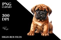 Baby Bullmastiff Funny Watercolor Clipart Product Image 1