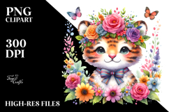 Cute Tiger with Flower Crown, 20 oz Tumbler Product Image 2