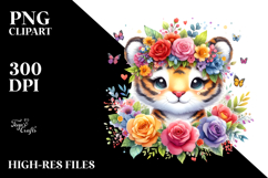 Cute Tiger with Flower Crown, 20 oz Tumbler Product Image 2