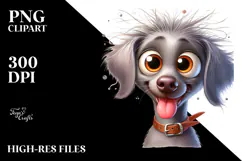 Cute Cartoon Weimaraner with Crazy Furr Product Image 2